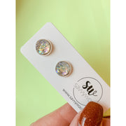 8MM Druzy Stud Earrings - Mermaid Tail