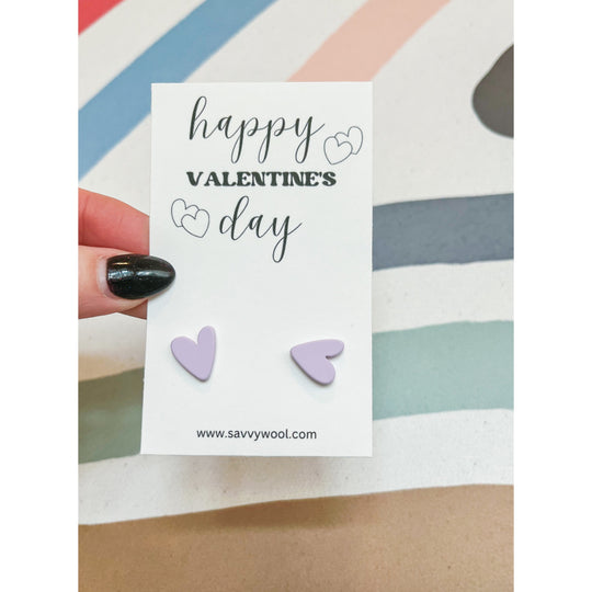 Valentines Gift Idea: Purple Heart Earrings Stud
