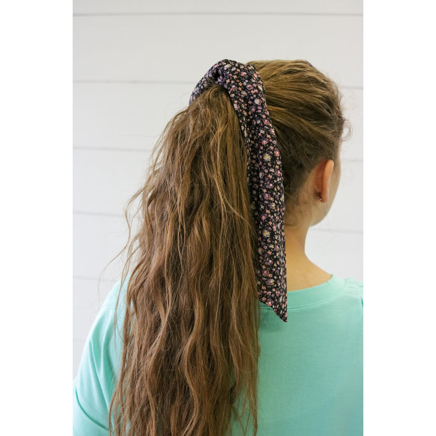 Flower Pony Tail Scarf Scrunchie