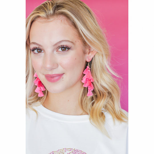 Dancing Days Earrings - In Flamingo