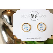 12MM Druzy Earrings - Salt, Sand, Sea