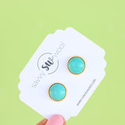 12MM Druzy Earrings - Turquoise