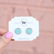 Savvy Studs - Marbled Turquoise I