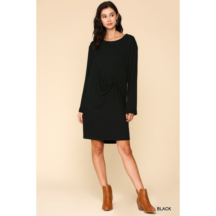 Fall Tee Shirt Dress - Black