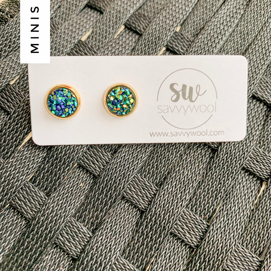 8MM Druzy Earrings - Mermaid 🧜‍♀️