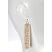 Bar Dangle Hook Earrings - Bronze & Gold