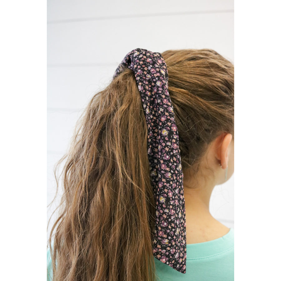 Flower Pony Tail Scarf Scrunchie