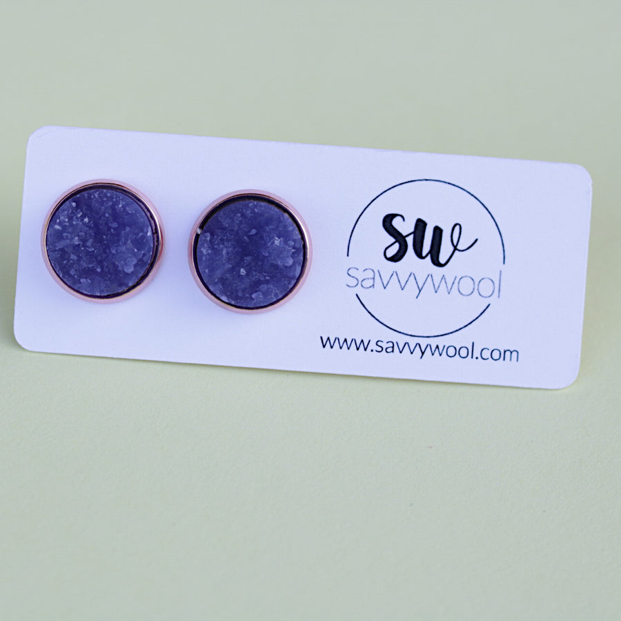 12MM (Bigs) Druzy Earrings -  Heather