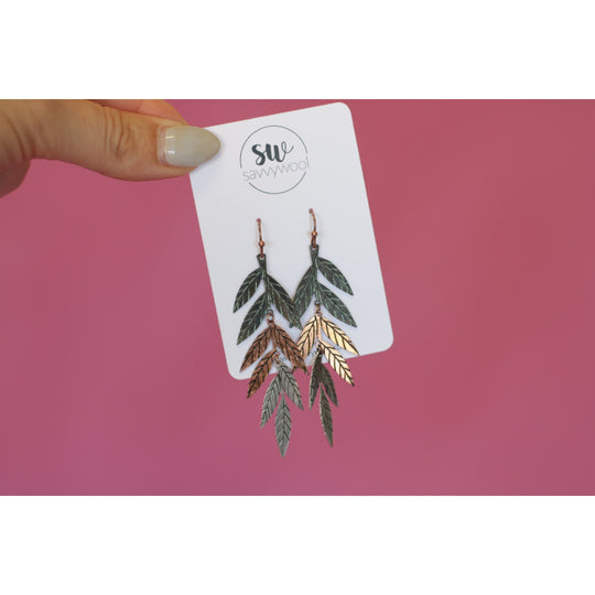 Falling Leaf Statement Earrings