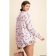Button Down Blouse - Cotton Candy Pink