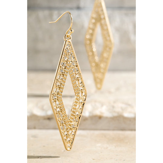 Golden Diamond Statement Earrings