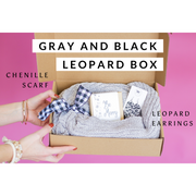 Savvy Gift Box - Gray and Black Leopard
