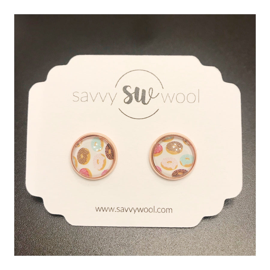 12MM Druzy Earrings- Doughnuts