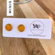 8MM Druzy Stud Earrings - Crystal Amber