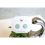 12MM Druzy Earrings - Turquoise