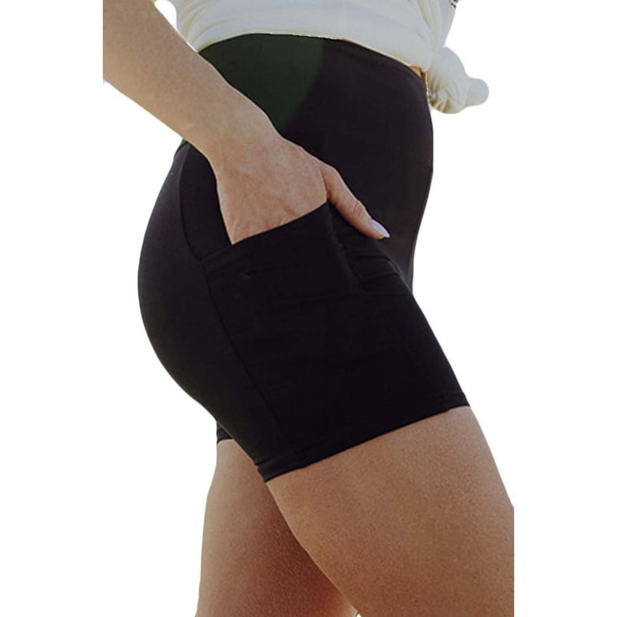 Black Yoga Fitted Shorts
