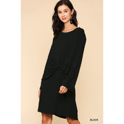 Fall Tee Shirt Dress - Black