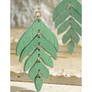 Mint Leaf Wood Earrings
