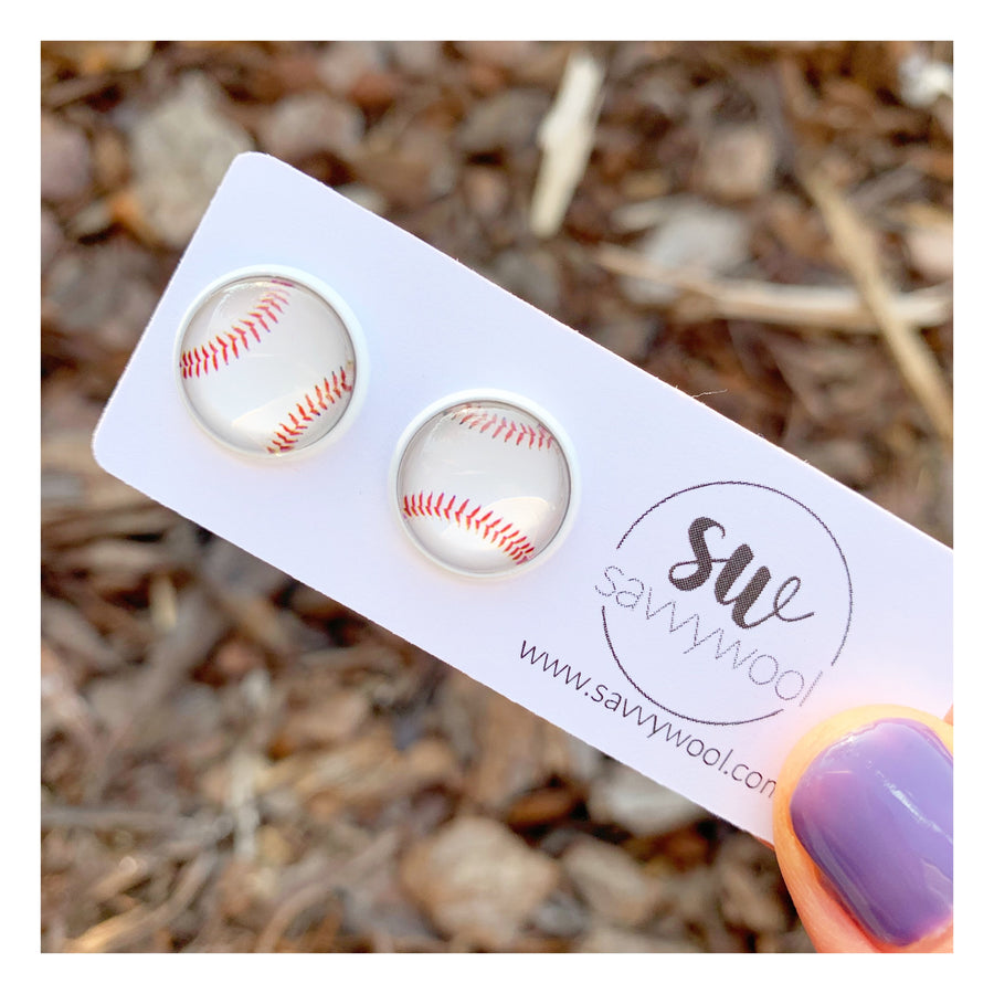 Druzy Earrings -  Baseball (Bigs or Minis)