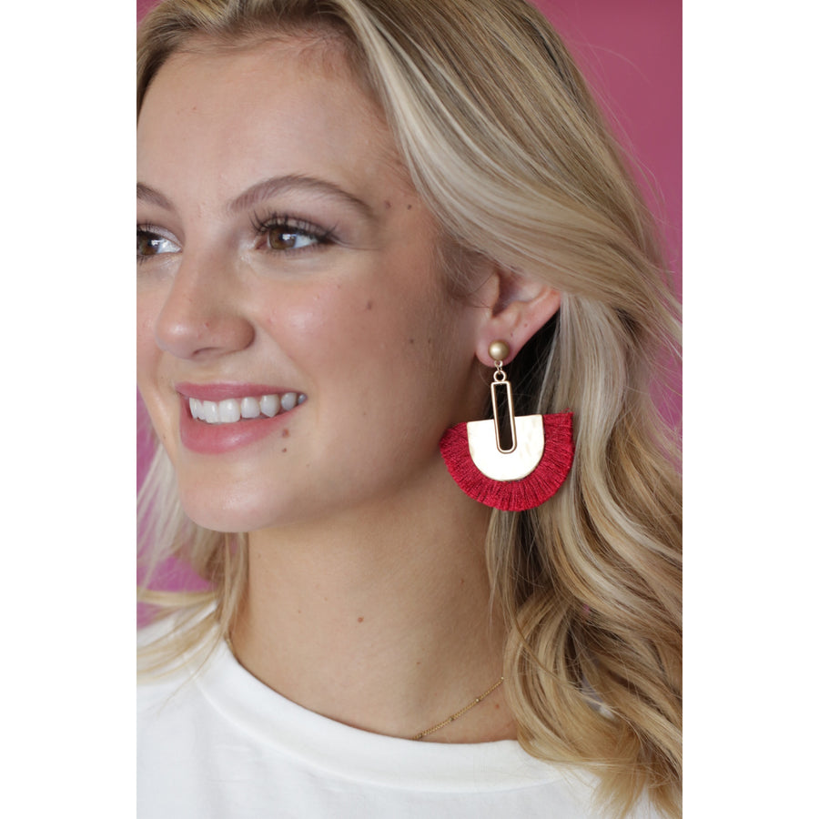 Wine Down Fall Fan Statement Earrings