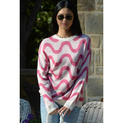 Pink Waves Sweater Pullover