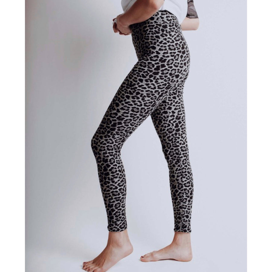 Leopard Leggings - Black and Gray