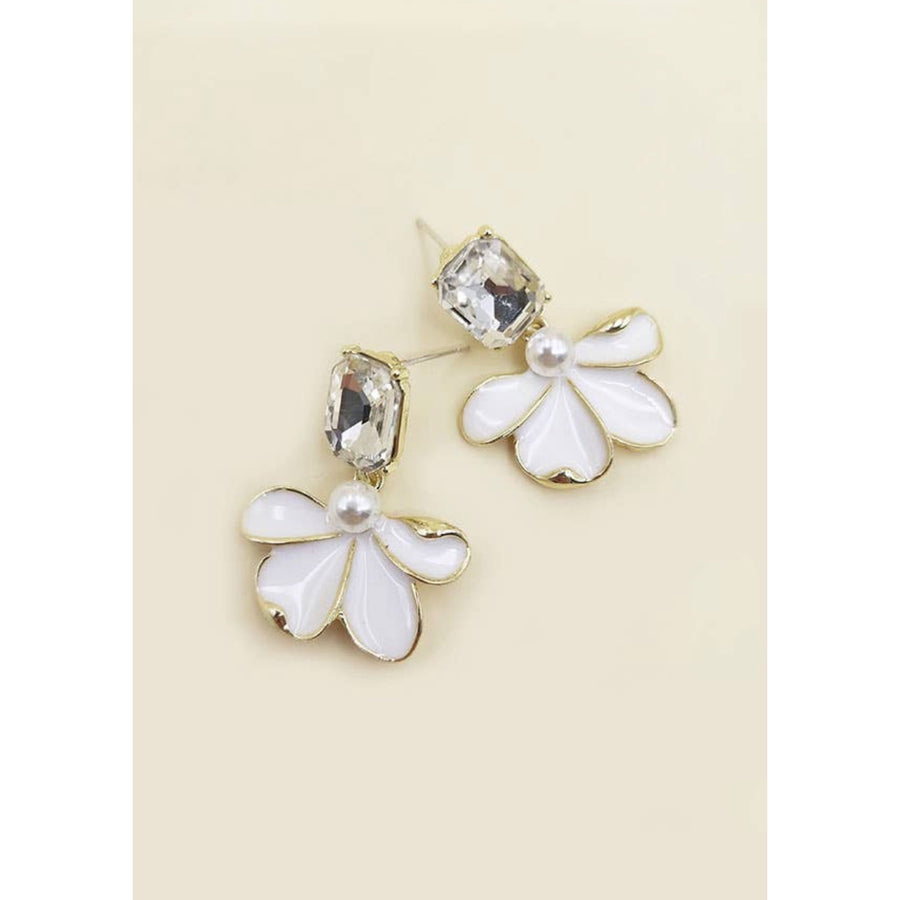 White Petal Stud Earrings