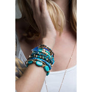 Simple Stacking Bracelets - Turquoise