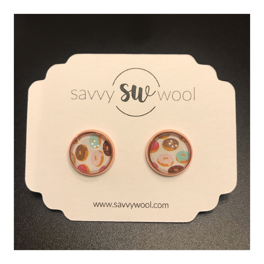 12MM Druzy Earrings- Doughnuts