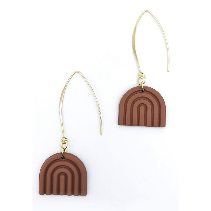 Camel Rainbow Threader Earrings
