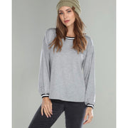 Varsity Collared Gray Top