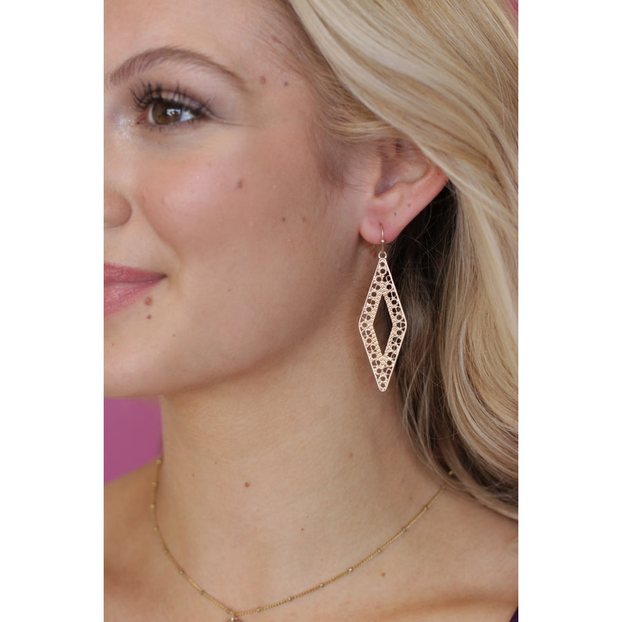 Golden Diamond Statement Earrings